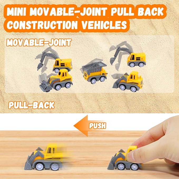 Construction Sensory Sand Kit for Kids 3-8, Sand Bin Sensory Toys | Non-toxic Magic Sand & Construction Tools, STEM Montessori Sensory Toys for Kids, Christmas & Birthday Gifts for Boys Girls