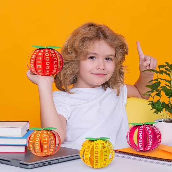 Aginc Berry Bible Fruit Craft Kit - 28 Set DIY Accent Fruitage of the Spirit Fruit Strip Craft Kit for Kids Sunday School Church Activity, DIY Fruits Bible Crafts for Thanksgiving and Fall Project