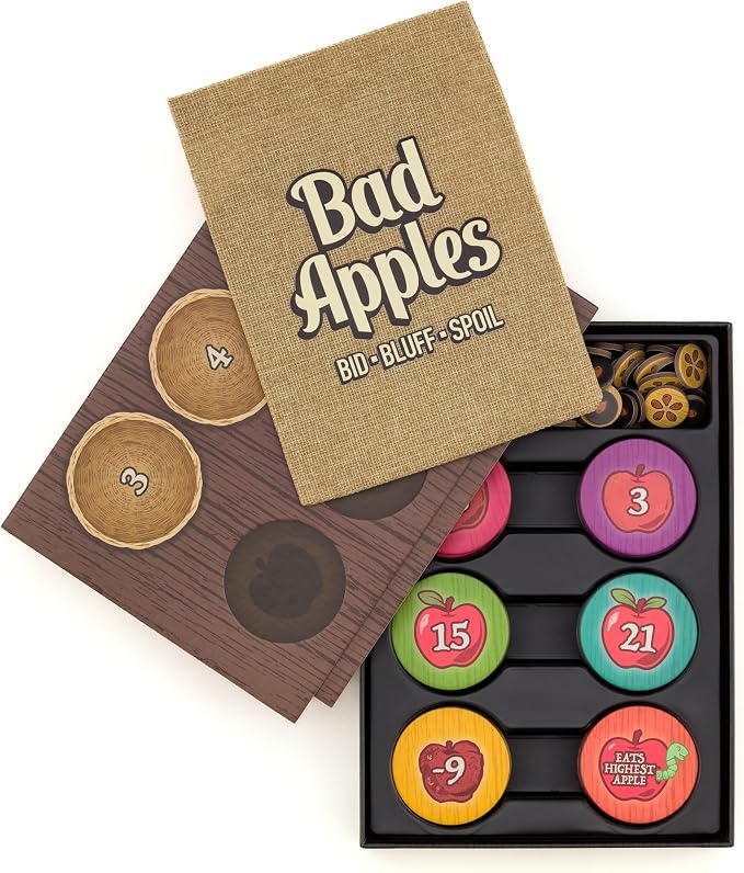 Lost Boy Entertainment Bad Apples - Board Games - Family Games - Party Games - for Adults and Teens - Strategy - Bidding & Bluffing - Game Night