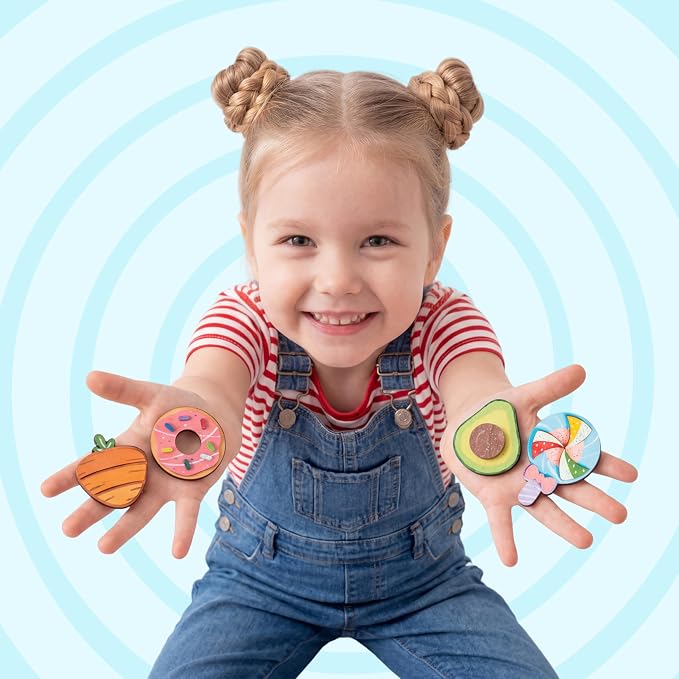 JOYIN 12 pcs Wooden Magnets, Painting Craft for Boys and Girls, Spring and Rainy Day Activities Kit, Craft Toys Gifts for Kids Birthday Easter