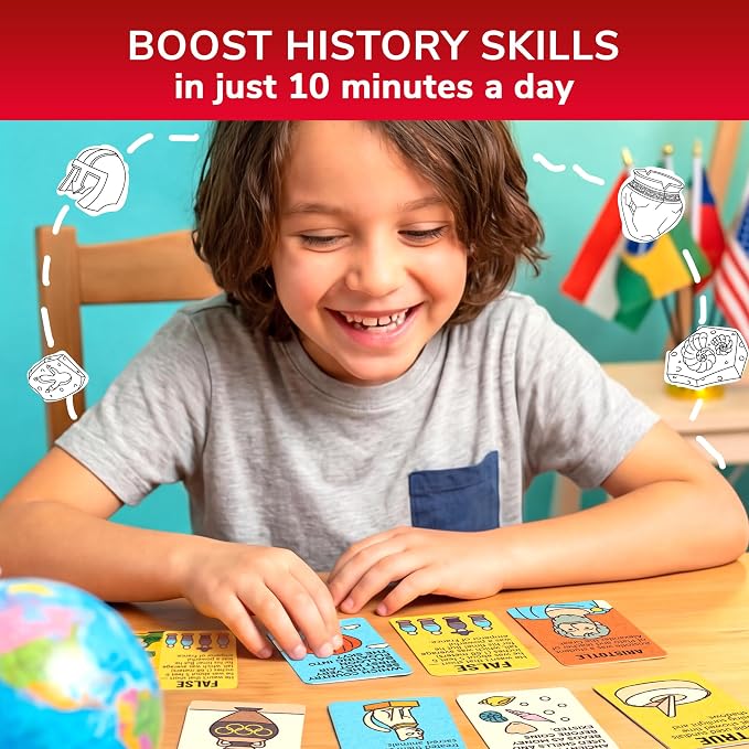 Quokka Trivia Games for Kids – History Facts & World History – Fun Card Game for Family Game Night – Educational Trivia Cards for Kids, Family and Adults – Travel Games Gift for Boys & Girls 4-8