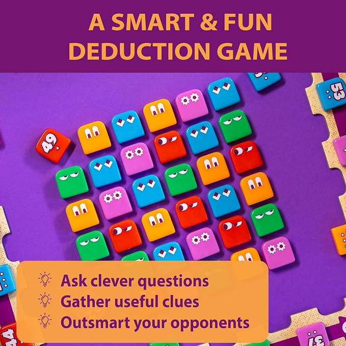 blue orange Got Five! Number Puzzle Strategy Game | Hidden Numbers Logic and Deduction Game | for Kids, Families and Adults | 2 to 4 Players | Ages 8+
