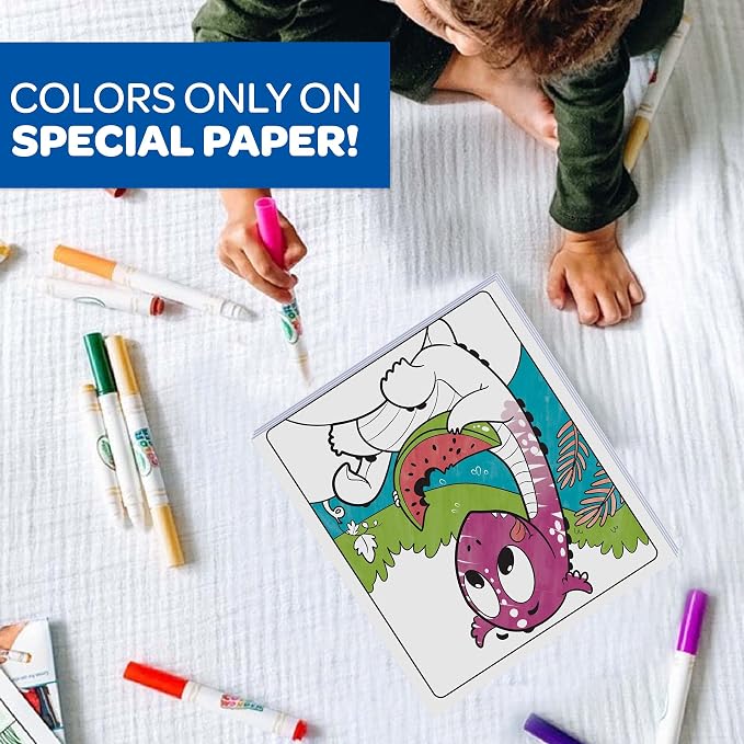Crayola Color Wonder Prehistoric Pals, Dinosaur Coloring Pages, Mess Free Coloring for Toddlers, Dinosaur Toys, Toddler Travel Activity & Gifts