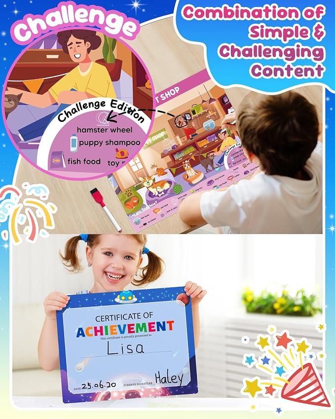 Search and Find Activity Books for Kids Age 3-5 4-8, Kids Travel Toys Games | Car Airplane Toys, Toddler Kid Road Trip Travel Essentials, Boys Girls Birthday Gifts, Preschool Learning Activities