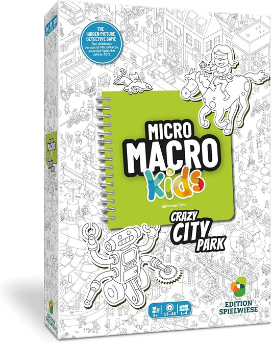 Hachette Boardgames MicroMacro Kids: Crazy City Park | Detective Family Game for Kids | Cooperative Board Game with 22 Search and Find Puzzle Cases | Ages 6-8 | 1 to 4 Players | 10-30 min