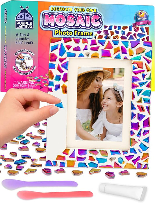 Decorate Your Own Mosaic Picture Frame Craft Kit for Girls Ages 8-12 | Mosaic Tiles, Arts & Crafts for Girls Ages 6-8, Birthday Gift, Creative Learning, Family At Home Activity