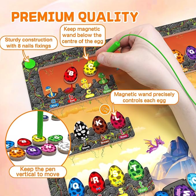 Magnetic Alphabet Maze, Montessori Toys, Alphabet Puzzle Toddler Toys 3-4, Magnetic Color and Letter Board - Preschool Learning Activities, Sensory Toys, Fine Motor Skills Toys for Boys Girls Age 3-5