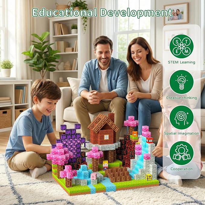 200PCS Magnetic Blocks Magnet Building Cubes Birthday Gifts for Kids | 0.8in Magnetic Cubes, STEM Learning Magnet Toy, Building Toys for Kids Ages 3+, Christmas Holiday Gifts for Boys and Girls