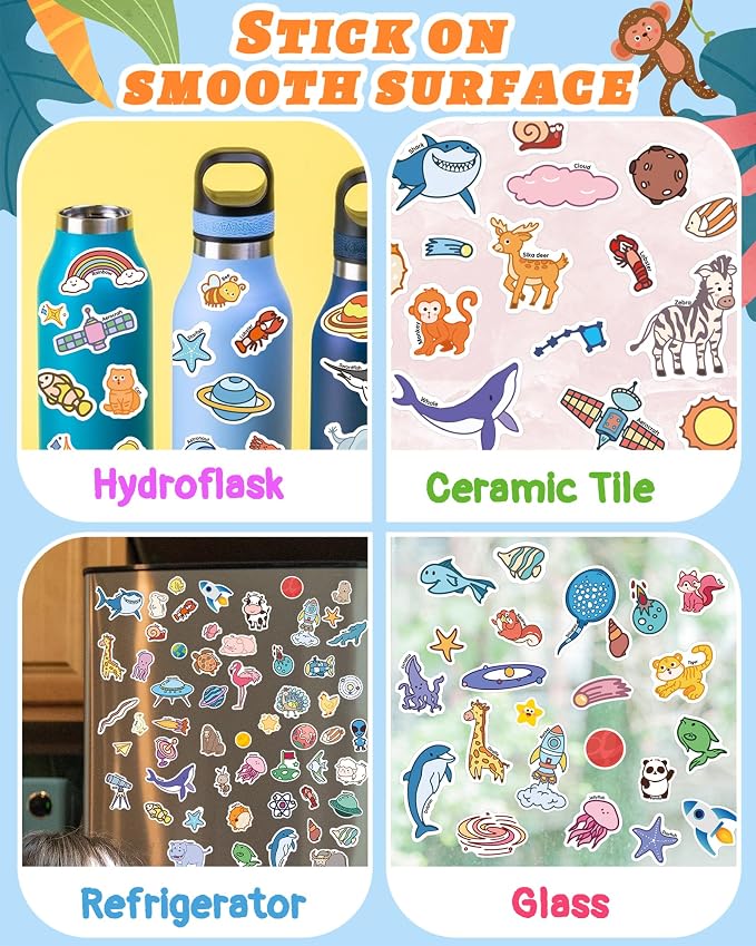 Benresive Reusable Sticker Book for Toddlers, Stickers for Kids, Travel Toy | Toddler Toys, Boys Girls Birthday Gifts, Airplane & Road Trip Essentials Kids, No Mess Waterproof Toddler Crafts Activities