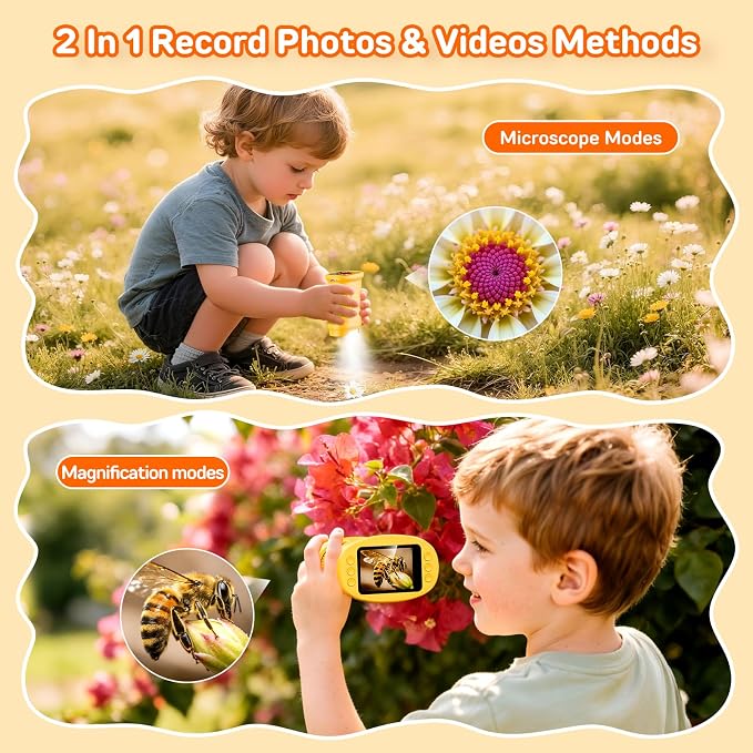 1000X Digital Handheld Microscope for Kids Portable Outdoor Toys & Gifts | 2.0" IPS Screen Magnifier, STEM Science Lab Magnifying Glass, Photo&Video Pocket Edu Toy for Boys & Girls Age 4-12, Orange