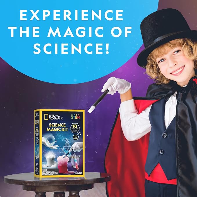 National Geographic Magic Chemistry Set with 10 Tricks for Kids Ages 8-12 | Science Experiments, STEM Projects, Science Toys, Hands-On Learning, Magic Tricks, Birthday Gift