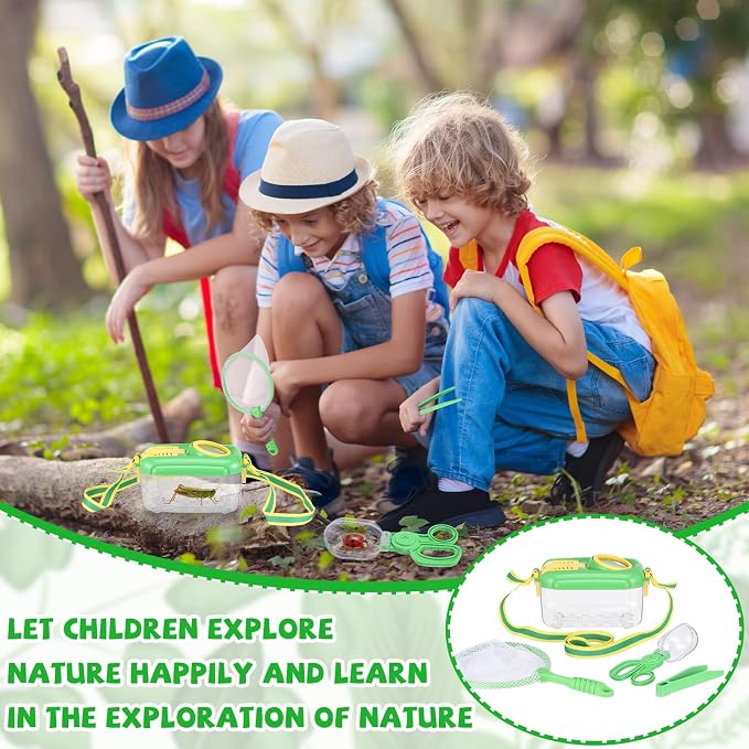 Halloscume 6 Sets Bug Catcher for Kids Insect Catching Kit, Green