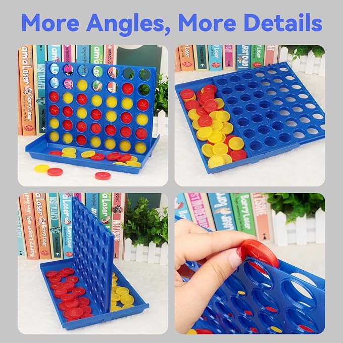 Pup Go 4 in a Row Connect Board Game for Kids 3+, Family Games for Children | Standard Size Connect Board Games for Adults, Party Game, 2 Player Strategy Game for Children, All-in-1 Storage 6 Spare Discs