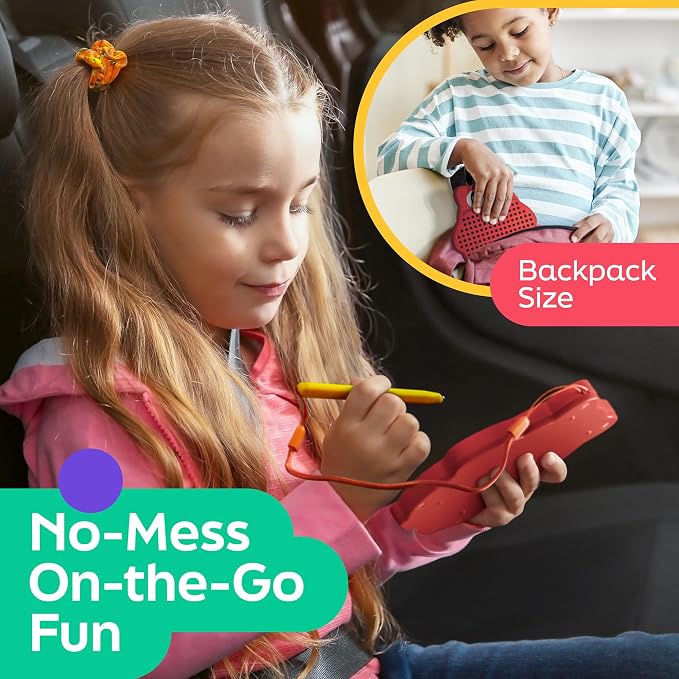 Magnetic Drawing Board for Kids & Toddlers, Airplane & Car Ride Travel Toy | Magnetic Bead Board with Stylus Pen, Mess-Free Travel Toys for Toddlers & Kids, Road Trip & Flight Gift for Boys & Girls