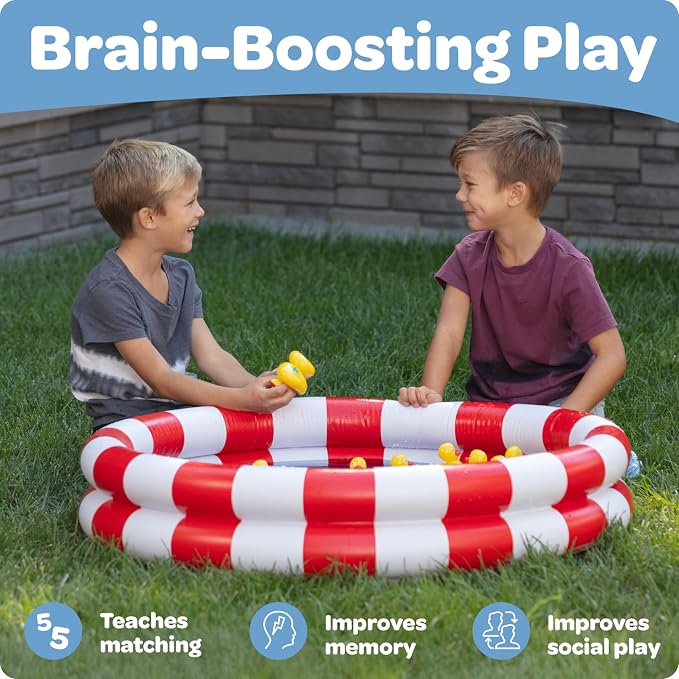 Duck Pond Matching Carnival Game, Outdoor Games for Kids Birthday Party Field Day Fun Activities for Kids 4-8, 3-5 - Outdoor Water Toys and Games for Backyard, Memory Game, Easter Gift Summer Toy