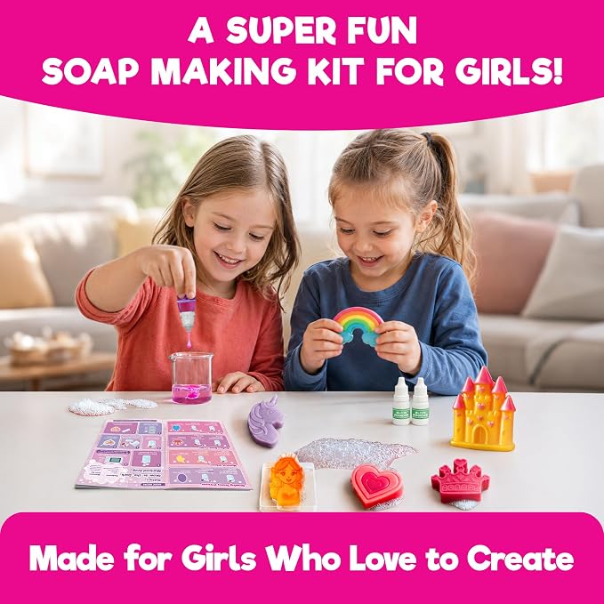 Doctor Jupiter Glow in The Dark - Princess Soap Making Kit for Kids Ages 6+ | Princess Toys, Birthday Gift Ideas for Girls 6,7,8,9,10 Year Olds, Science Kits for Kids Ages 5-7-8-12, STEM Toys, DIY Craft