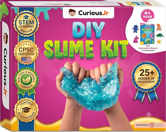 DIY Slime Making Kit for Kids 4+ Years, Create Glitters, Includes Moulds | Unicorn Dinosaur Mermaid Themes, Instruction Manual & Collectibles Inside, Birthday Gift for Boys & Girls