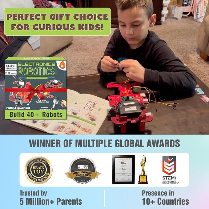 ButterflyEdufields 40in1 STEM Robotics Kits for Kids 8-12 Years | DIY Robots Projects for Kids with Electronics Board & Sensors | Best Educational Homeschooling Gift for 8 10 12 Years | 100+ Parts | 100+ Parts | Engineering Science Kit | Build 40 Robot...