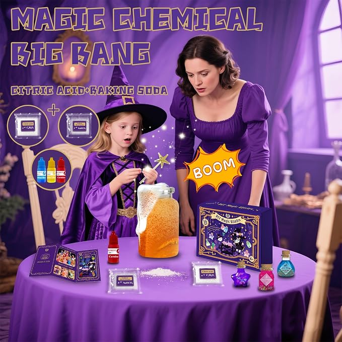 Magic Potion Kit for Kids - 12 Mixed Fairy Potion Bottles, Art Craft & Decoration Toys for Girls Ages 6 7 8 9 10 12+ Year Magical Workshop Kit for Boys Girls Birthday Party Gift, Christmas
