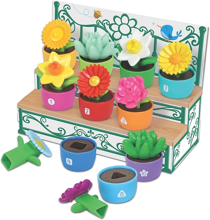 Learning Resources Shape & Color Garden | Montessori Toddler Toys, Sorting Sensory Toys, Kids Gardening Set, Flower Building Set, Preschool Learning Activities