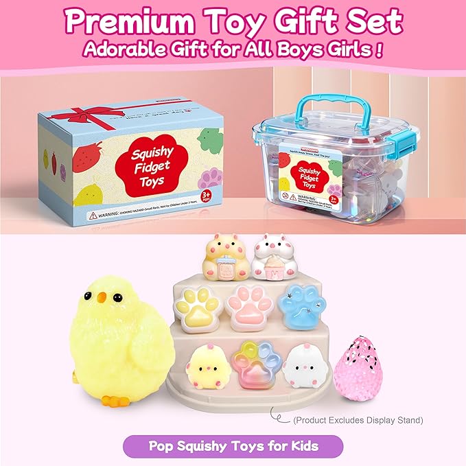 10 Pack Taba Squishy Toys kit with Toy Box-Squeeze Toys Squishy Fun Box | Kawaii Squishies Stress Relief Toys Party Favors for Kids , Squishy Fidget Toys for Kids , Birthday Gifts Toys for Girls 8-10