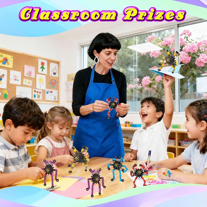 24 Pcs Funny Sensory Fidget Toys,Deformable Chain DIY Robot Spinners Fingertip Stress Relief Gyro Toy Birthday Gifts Christmas Goodie Bag Stuffers Classroom Prizes Party Favors for Kids Adults