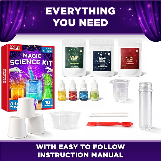 Doctor Jupiter Magic Science Experiments Kit for Kids Ages 8+ | Magic Tricks, Science Kits for Kids Ages 8-12, Birthday Gift Ideas for Boys & Girls 8, 9, 10, 11, 12 Year Olds, STEM Toys