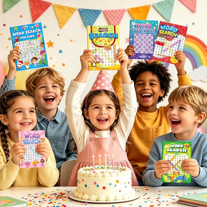 Elfew 20 Pack Bulk Small Word Search Puzzle Books for Kids Ages 4-8 8-10 | Over 2500+ Words, Answer Keys Included, Educational Vocabulary Activity Workbooks, Travel Screen Free Learning Games