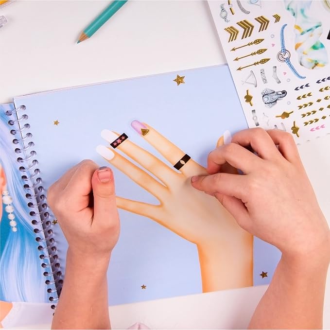 BSCOOL Nail Studio Activity Book for Girls – Creative Kids Gift 2 Pack | Includes nail art sticker design sheets with step-by-step guides. Suitable birthday gift for creative girls ages 5 and up