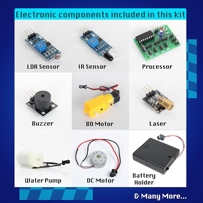 Butterfly EduFields 10in1 STEM Electronics Robotics Kit for Kids Ages 8-12 | Engineering Science Kit | Robot Building Projects | Educational Electronics Toy | STEM Learning for Boys & Girls