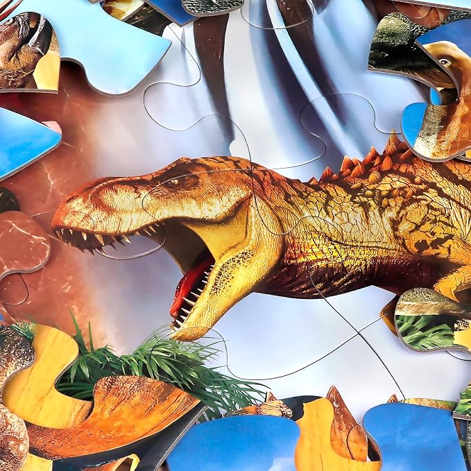 Jumbo Floor Puzzle for Kids,48 Piece Waterfall Dinosaur Jigsaw Puzzle | Thick Cardboard Waterfall Dinosaur Puzzle for Preschool Learning, Ages 3-8,35x24 in Completed,Gift for Boys and Girls