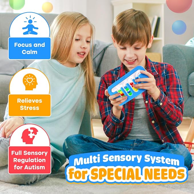 Squishy Sensory Fidget Toys for Kids: Quiet Fidgets for Toddlers Children Autism Calming, Stress for Classroom Office Travel, Color Sorting Montessori Toys for Proschool