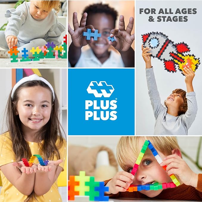 PLUS PLUS Patriotic Mix Tube - Mini Interlocking Building Blocks Set | Roadtrip Essentials for Kids, Sensory Bin Fillers, Math Manipulatives, Classroom Must Haves, Kids Airplane Activities