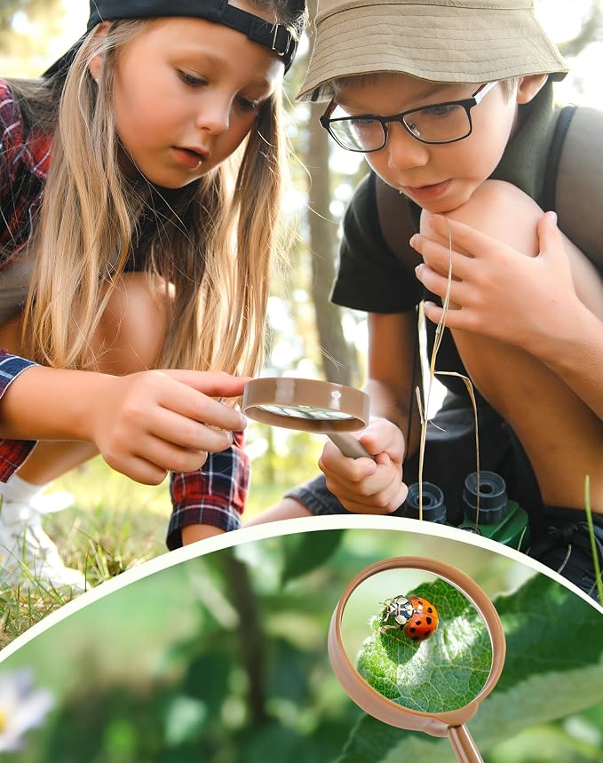 ROBUD Dual Bug Catcher for Kids,Includes 1 Pink and 1 Green, Bug Catching Kit with Bag Kit, Outdoor Exploration Set for Camping, Montessroi Toy for Kids Coming Closer to Nature，WRP61