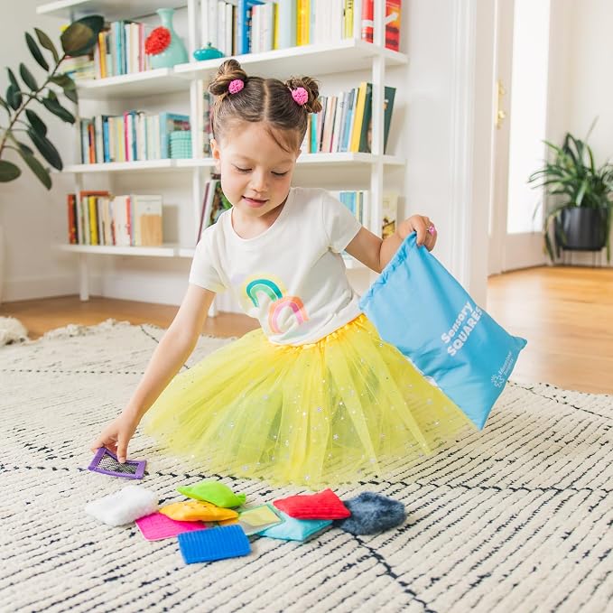Educational Insights Sensory Squares - Sensory Toys for Toddlers, Textured Bean Bags for Classroom, Toddler Classroom Must Haves, Preschool and Kindergarten Learning Materials, Kids Ages 4+