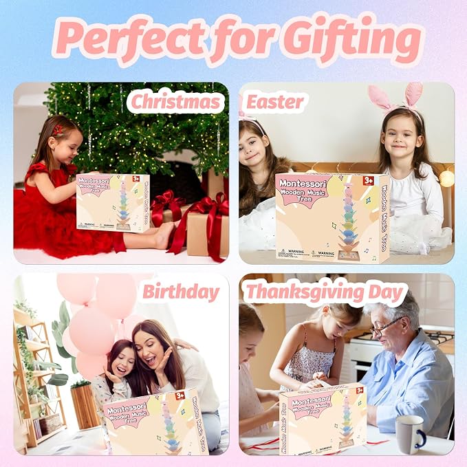 Wooden Marble Run Ball Drop Montessori Toy for 4-8 Boys Girls (Height: 28") | Kids Wood Music Tree Marble Ball Run Game 3-5 8-12 Years Old Learning Color Sorting Sensory Toys Birthday Gift