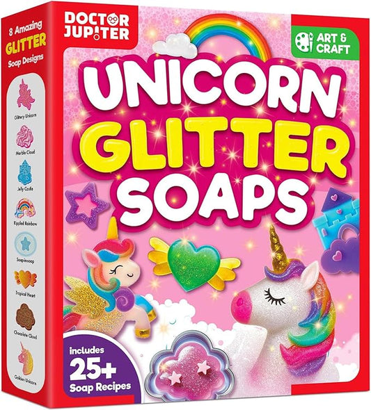Doctor Jupiter Unicorn Glitter Soap Making Kit for Kids Ages 6+ | Unicorn Toys, Birthday Gift Ideas for Girls 6,7,8,9,10 Year Olds, Science Kits for Kids Ages 5-7-8-12, STEM Toys, DIY Craft