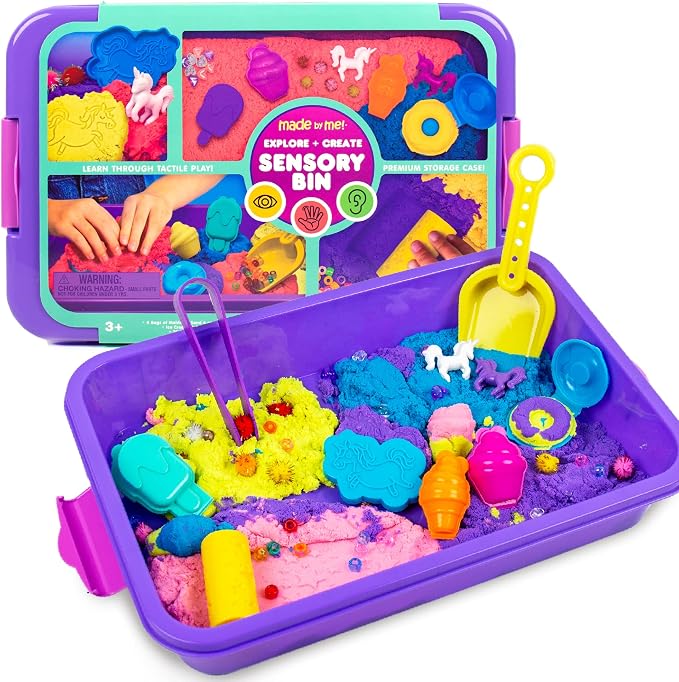 Made By Me Explore + Create Unicorn Sensory Bin - Sensory Bins for Toddlers - All-in-One Tactile Sensory Toys - Learn Through Play Toys - Unique Fine Motor Toys & Magical Sensory Experience