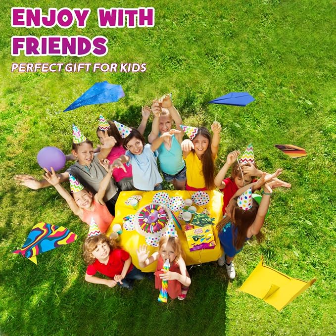 Pigipigi Kids 70 Airplane Origami Paper,Arts and Crafts for Kids Ages 5-12 | Beginners Origami Kit with 50 Airplane paper,Step-by-Step Guiding Book, DIY Craft Birthday Gift for Boys Girls ages 5-12