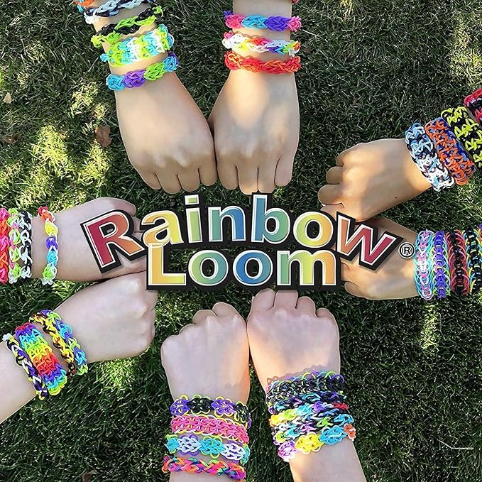 Rainbow Loom Original Rubber Band Bracelet Making Kit with Metal Hook | Complete 628-piece craft set includes 600 latex-free bands, C-clips, and loom board for Ages 7+, 2014 Toy of the Year