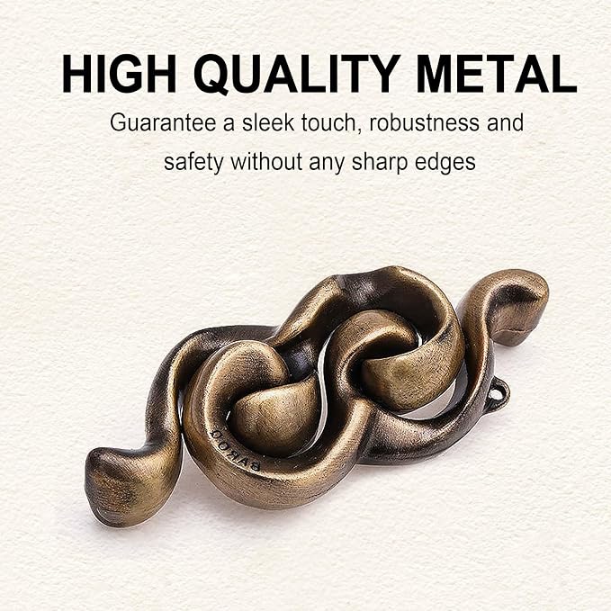 6 PCS Metal Brain Teaser Puzzles for Adults and Kids, Disentanglement Metal Logic Puzzle Set, IQ Mind Challenge Brain Games Toy Gift(6PCS Metal A)