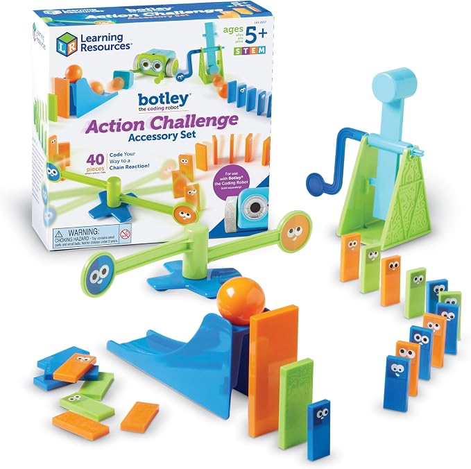 Learning Resources Botley the Coding Robot Action Challenge Accessory Set | Chain Reaction Game. STEM Robot Accessory Pack for Coding Robots, Ages 5+