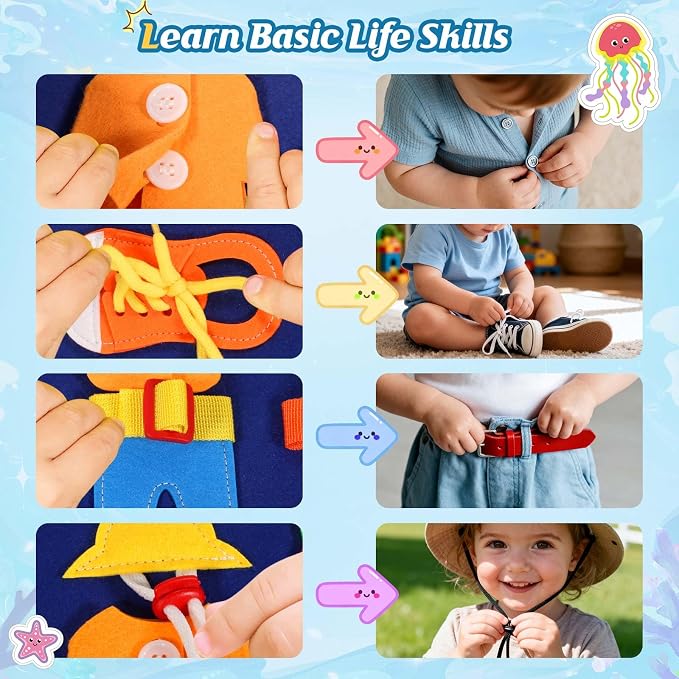 Busy Board Montessori Toys for 2 Year Old Boy Birthday Gift Busy Book | Educational Learning Sensory Quiet Busy Book for Toddlers, Activity Books for Toddlers, Ages 2-4 Travel Toys for Airplane Car