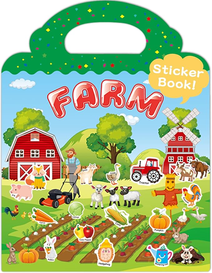 Benresive Reusable Sticker Book for Toddlers, Travel Stickers for Kids | Toddler Travel Activities Toys, Birthday Gifts for Boys & Girls, Airplane Travel & Road Trip Essentials Kids