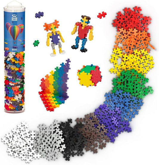 PLUS PLUS 240 Piece Basic Mix - Mini Waffle Blocks, Classroom Must Haves | STEM Toys, Sensory Bin Fillers, Occupational Therapy Tools, Gifts for Boys & Girls, Christmas Stocking Stuffers for Kids