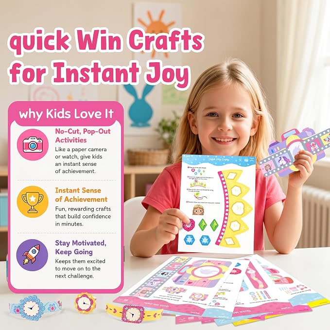 JoyCat Scissor Skills Activity Kit, Toddler Scissors Ages 3-5, Princess | Preschool workbook with 34 princess activities, scissors for kids and glue for creative toddler arts and crafts.