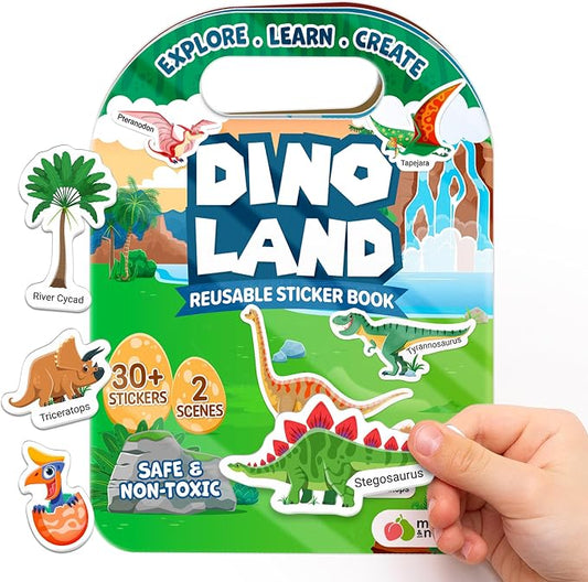 Reusable Sticker Books for Toddlers 1-3, Stickers for Toddlers 2-4 Years - Stickers for Kids Airplane Toys for Toddler 1-3, Toddler Travel Toys - Reusable Sticker Book Birthday Gifts for Boys Girls