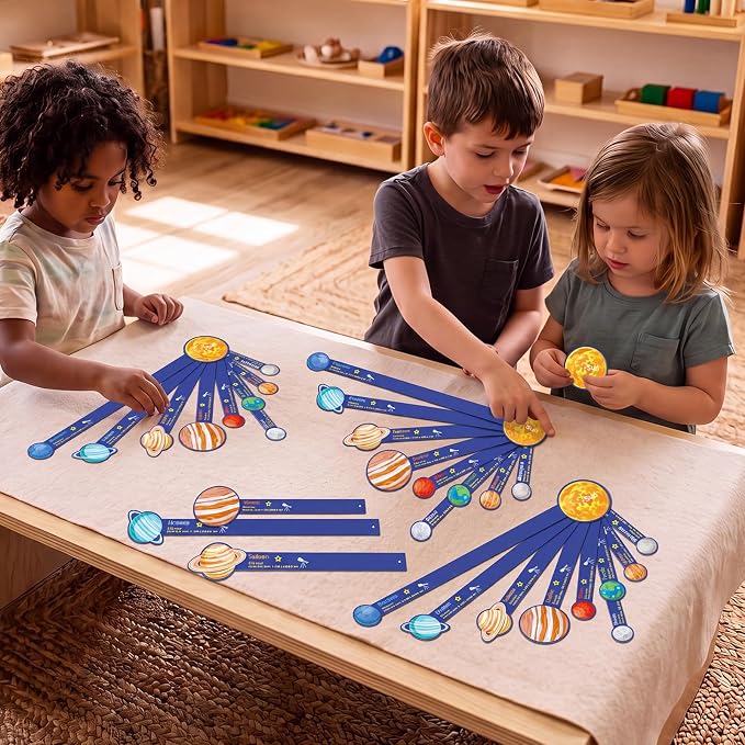 Glenmal 36 Set Solar System Model Craft Kit Kids DIY Planets Solar System Paper Art Set Decor Outer Space Preschool Activities Supplies for Montessori Learning Homeschool Toddler (Colorful)