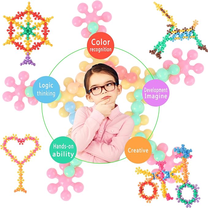 TOMYOU 300 Pieces Building Blocks Kids STEM Toys Educational Classroom | Sensory, Interlocking Solid Plastic for Preschool Boys and Girls Aged 3+, Safe Material Creativity