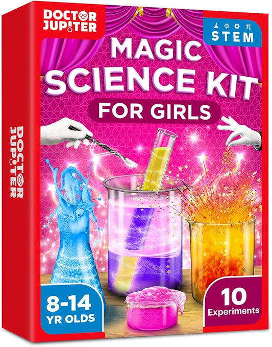 Doctor Jupiter Girls' Magic Science Experiments Kit for Kids Ages 8+ | Magic Tricks, Science Kits for Kids Ages 8-12, Birthday Gift Ideas for Girls 8, 9, 10, 11, 12 Year Olds, STEM Educational Toy